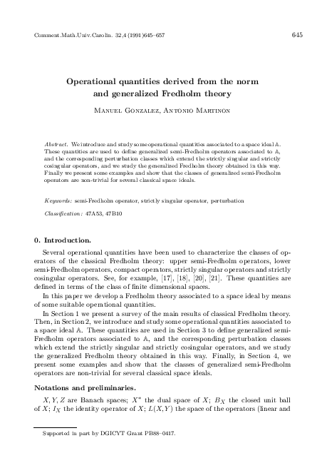 (PDF) Operational quantities derived from the norm and generalized ...