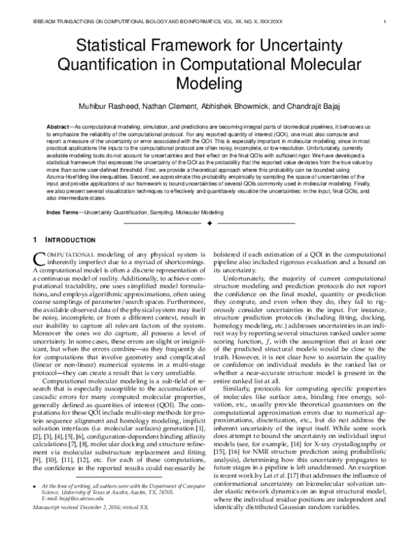 (PDF) Statistical Framework for Uncertainty Quantification in ...