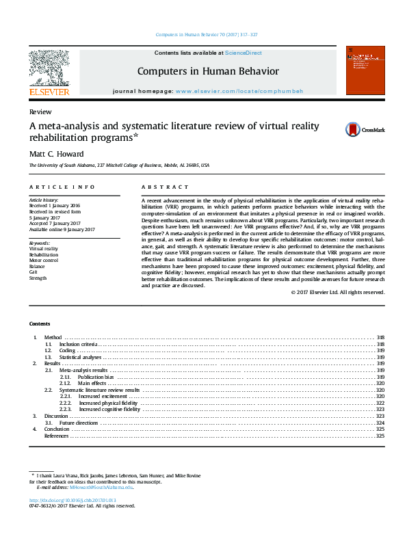 (PDF) A meta-analysis and systematic literature review of virtual ...