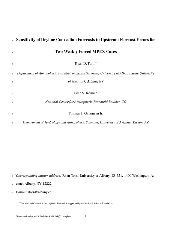 (PDF) Sensitivity of Dryline Convection Forecasts to Upstream Forecast ...