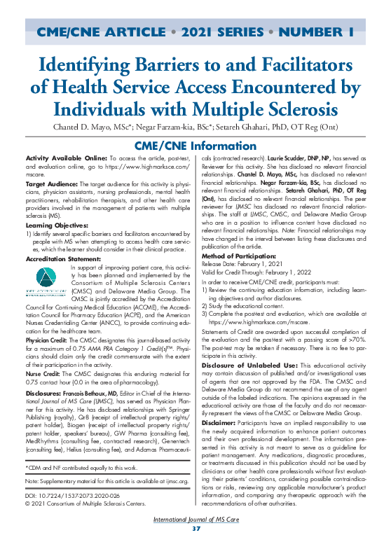(PDF) Identifying Barriers to and Facilitators of Health Service Access ...