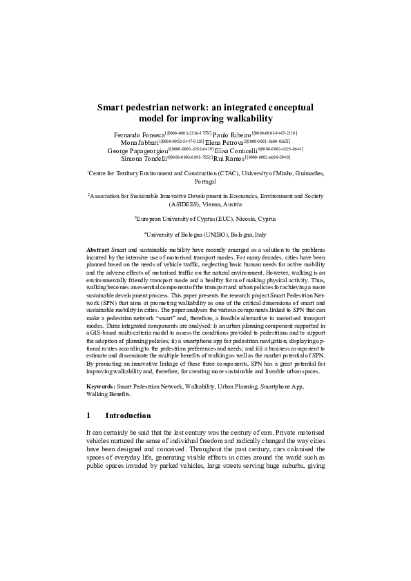(PDF) Smart Pedestrian Network: An Integrated Conceptual Model for ...