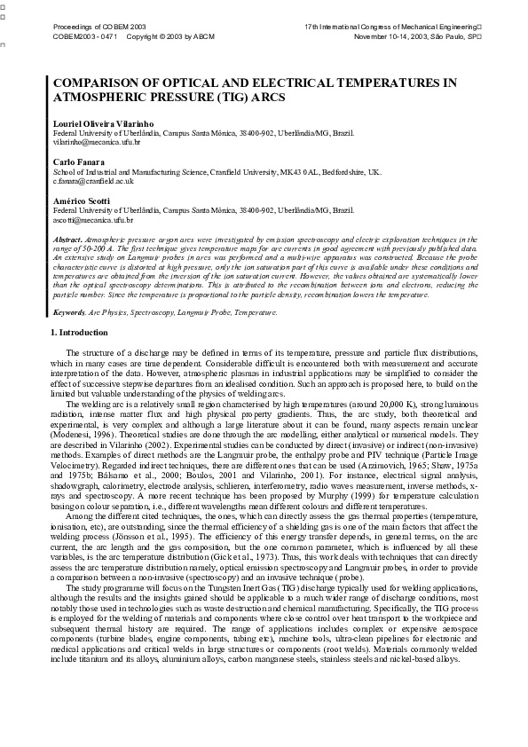 (PDF) Comparison of Optical and Electrical Temperatures in Atmospheric ...