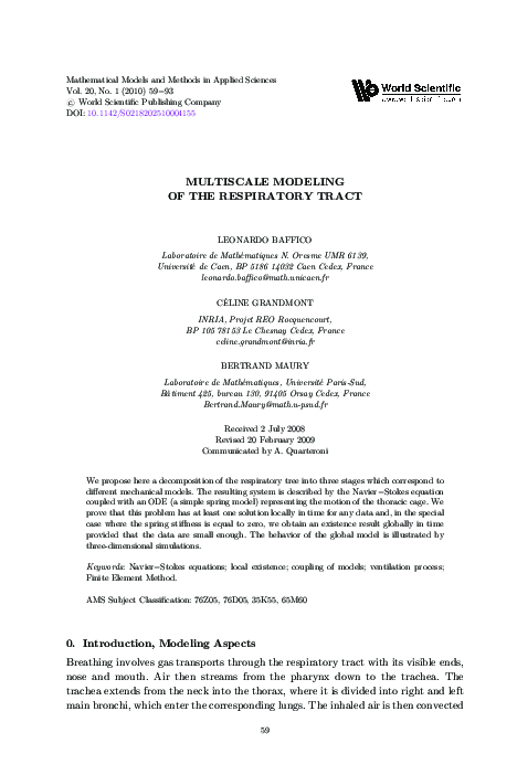 (PDF) Multiscale modelling of the respiratory tract: A theoretical ...