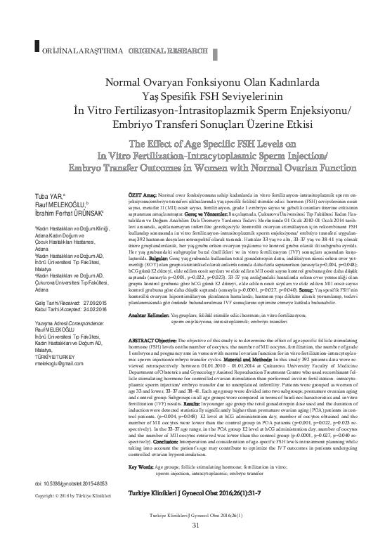 (PDF) The Effect of Age Specific FSH Levels on In Vitro Fertilization ...