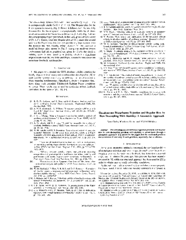 (PDF) Simultaneous disturbance rejection and regular row by row ...