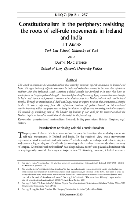 (PDF) Constitutionalism in the periphery: revisiting the roots of self ...