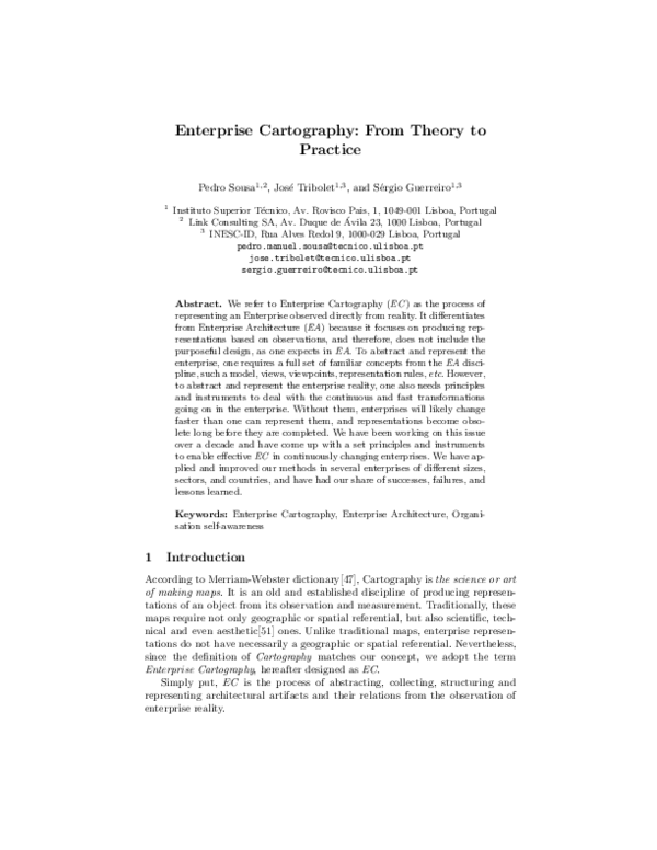 (PDF) Enterprise Cartography: From Theory to Practice