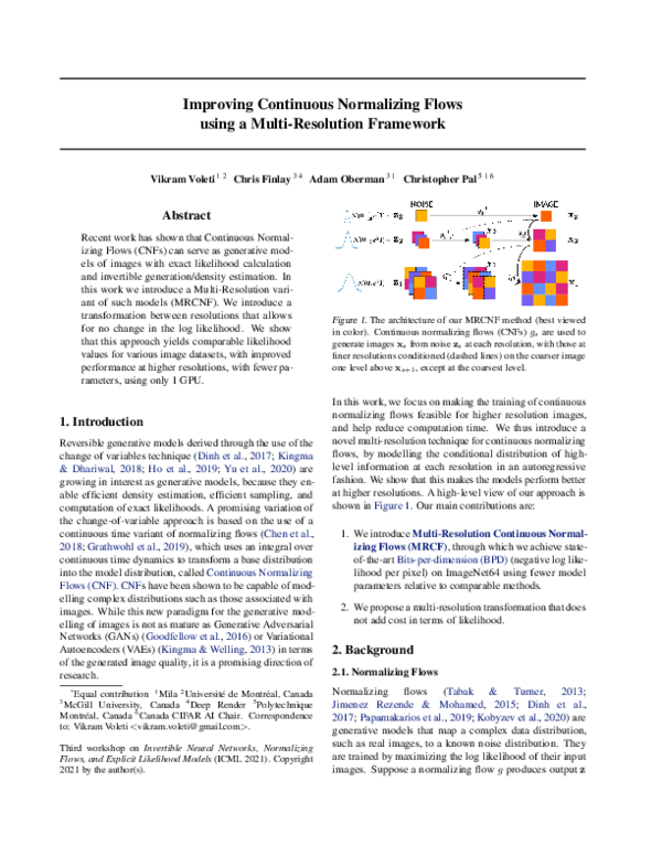 (PDF) Improving Continuous Normalizing Flowsusing a Multi-Resolution ...