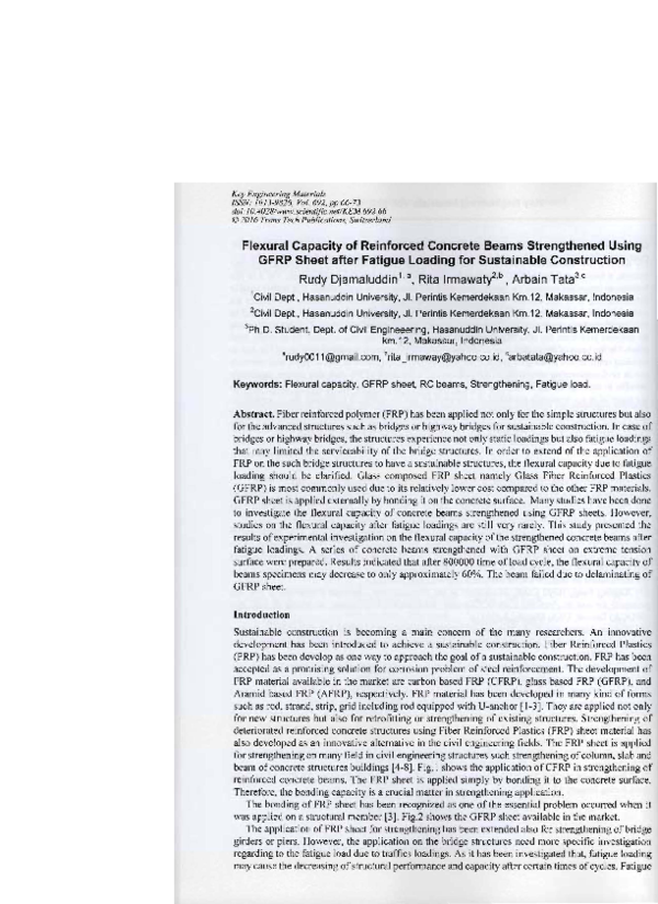 (PDF) Flexural Capacity of Reinforced Concrete Beams Strengthened Using ...