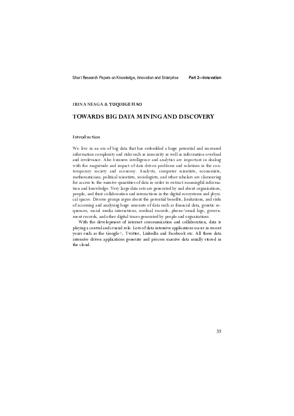 (PDF) Short Research Papers on Knowledge , Innovation and Enterprise 35