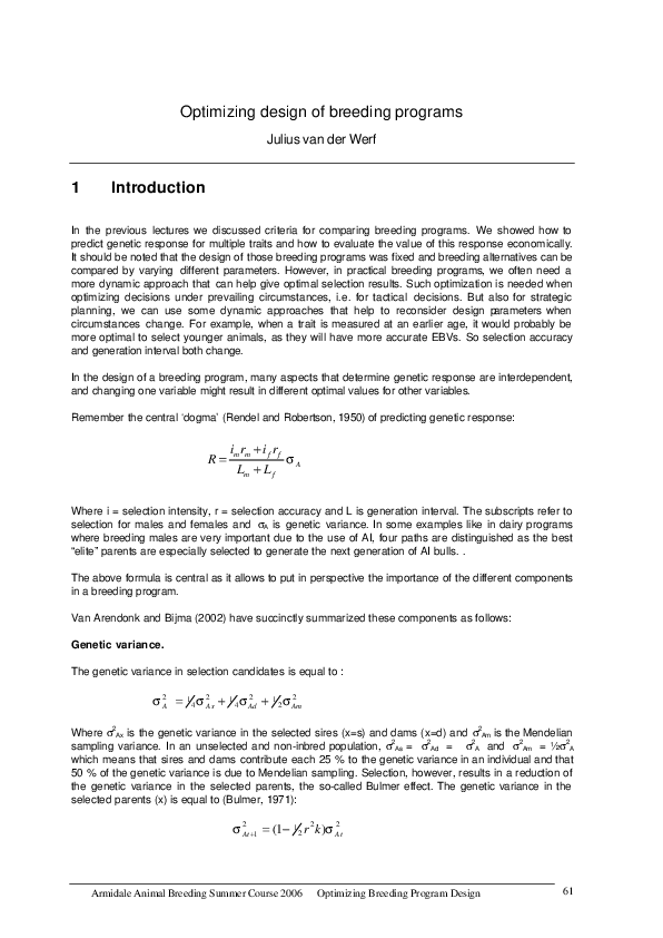 (PDF) Optimizing design of breeding programs