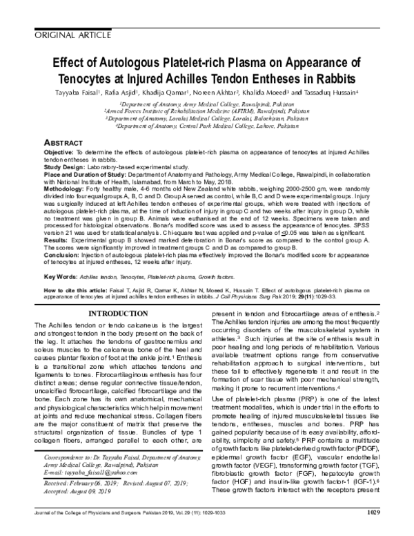 (PDF) Effect of Autologous Platelet-rich Plasma on Appearance of ...