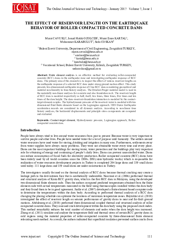(PDF) The Effect of Reservoir Length on the Earthquake Behavior of ...