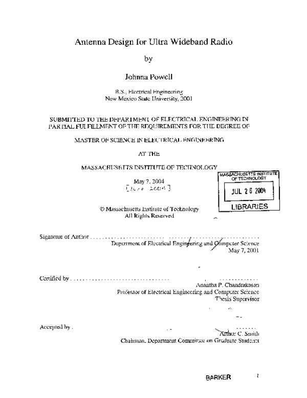 (PDF) Antenna Design for Ultra Wideband Radio