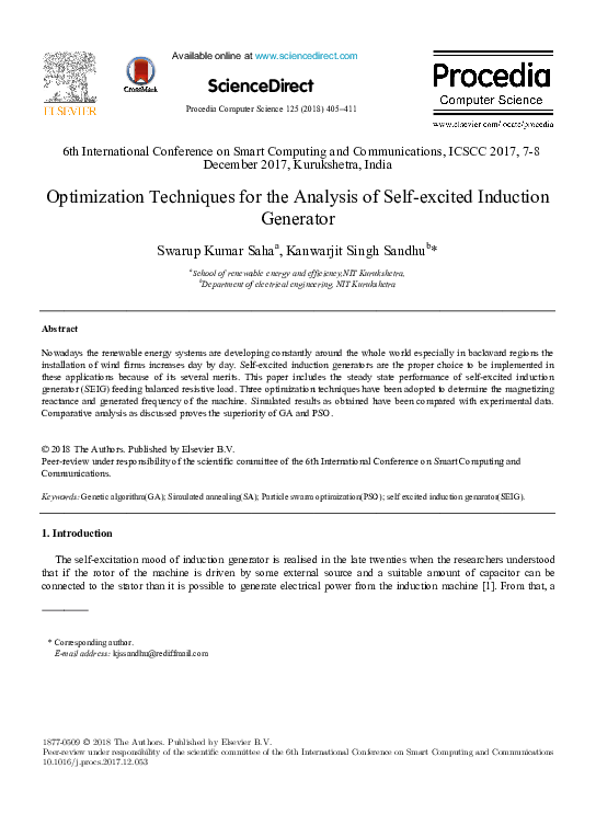 (PDF) Optimization Techniques for the Analysis of Self-excited ...