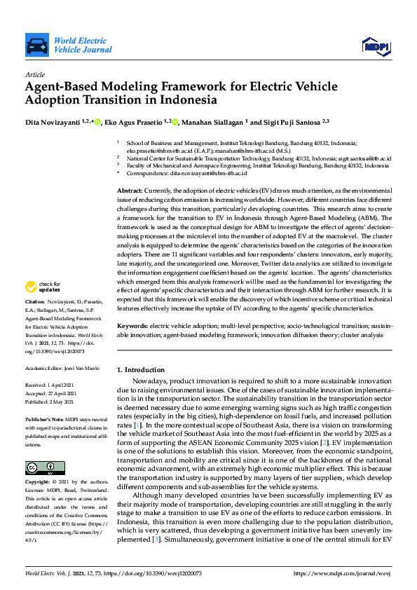 Pdf Agent Based Modeling Framework For Electric Vehicle Adoption