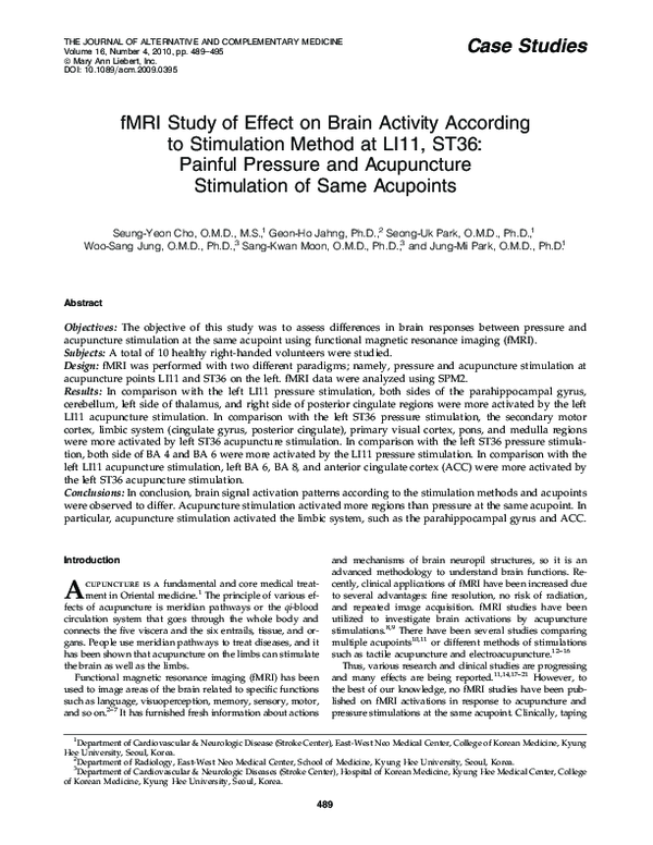 (PDF) fMRI Study of effect on brain activity according to stimulation ...