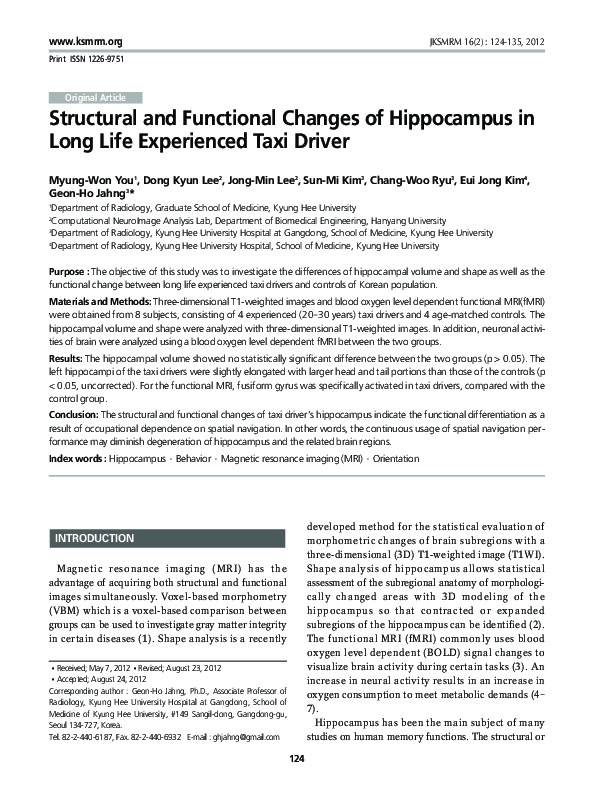 (PDF) Structural and Functional Changes of Hippocampus in Long Life ...