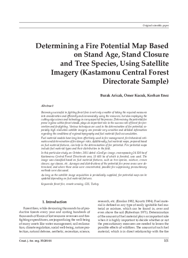 (PDF) Determining a Fire Potential Map Based on Stand Age, Stand ...