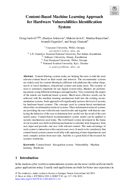 (PDF) Content-Based Machine Learning Approach for Hardware ...