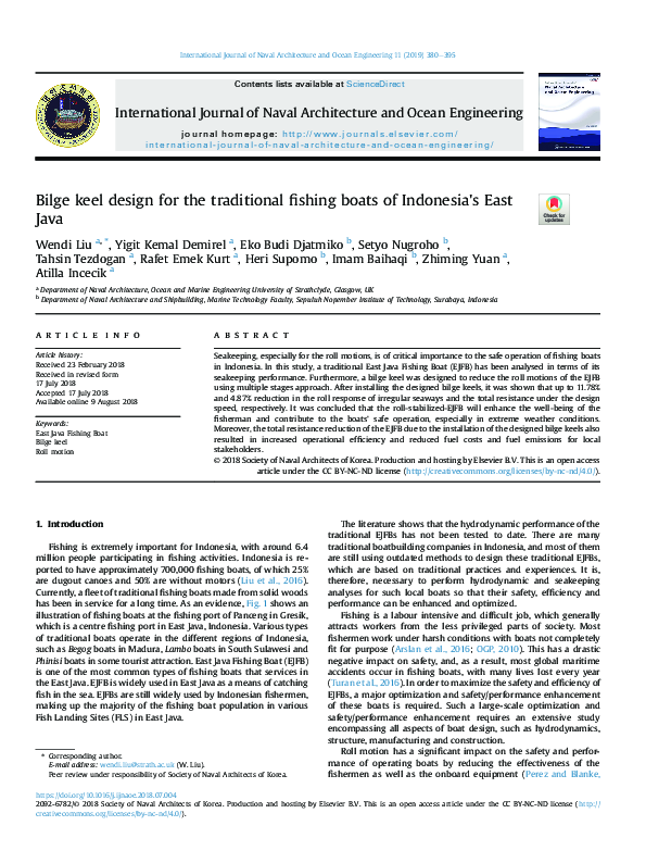 (PDF) Bilge keel design for the traditional fishing boats of Indonesia ...