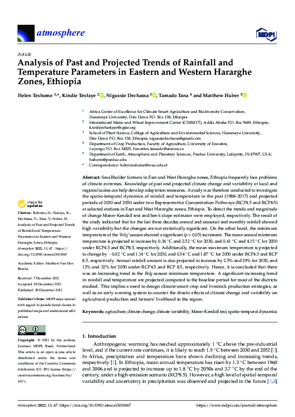 (PDF) Analysis of Past and Projected Trends of Rainfall and Temperature ...
