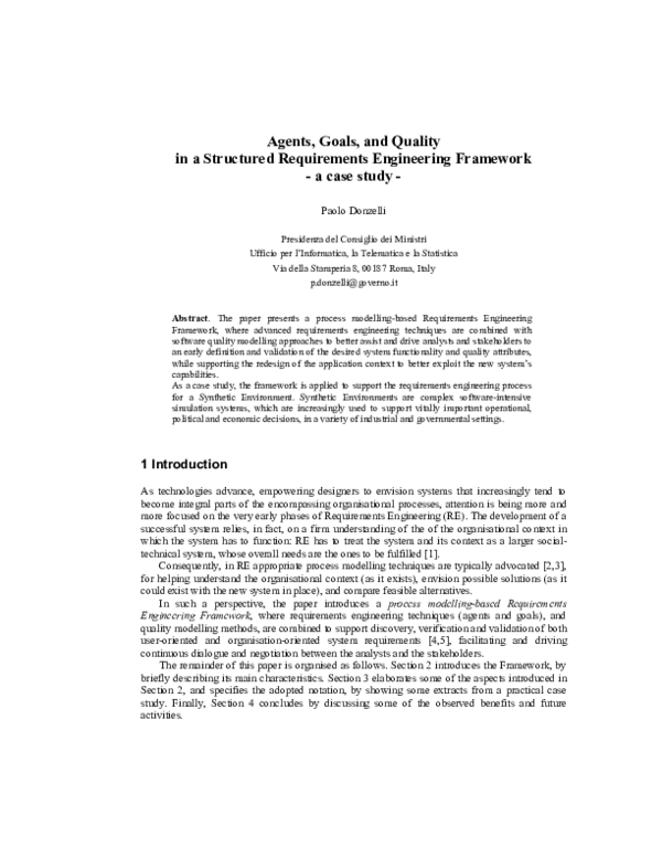 (PDF) Goals and Quality in a Structured Requirements Engineering ...