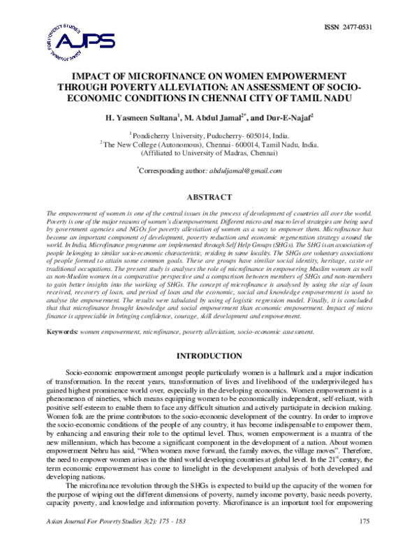 (PDF) Impact of Microfinance on Women Empowerment Through Poverty ...