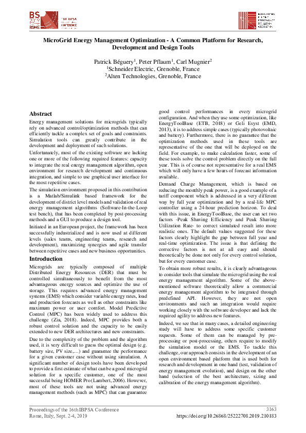 (PDF) MicroGrid Energy Management Optimization-A Common Platform for ...