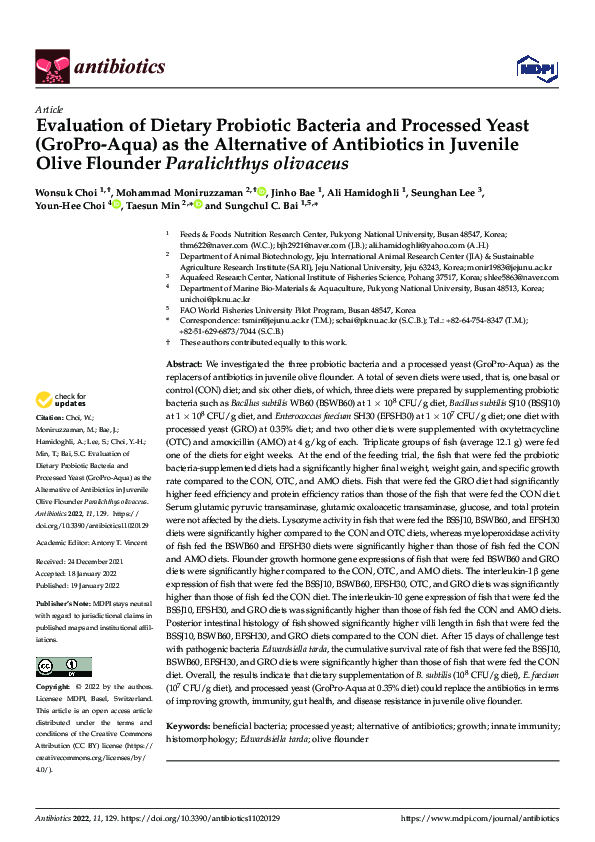 (PDF) Evaluation of Dietary Probiotic Bacteria and Processed Yeast ...