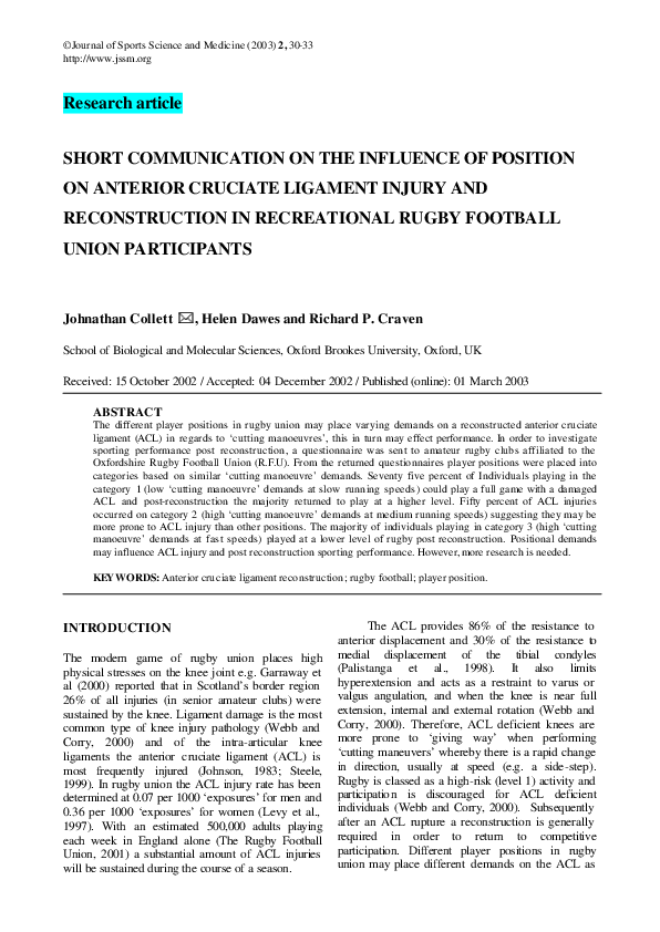 (PDF) Short communication on the influence of position on anterior ...