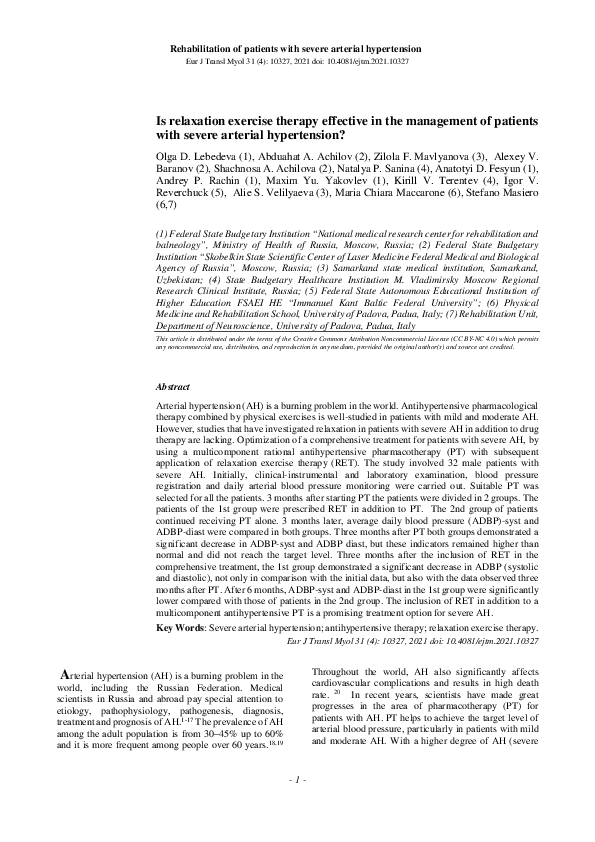 (PDF) Is relaxation exercise therapy effective in the management of ...