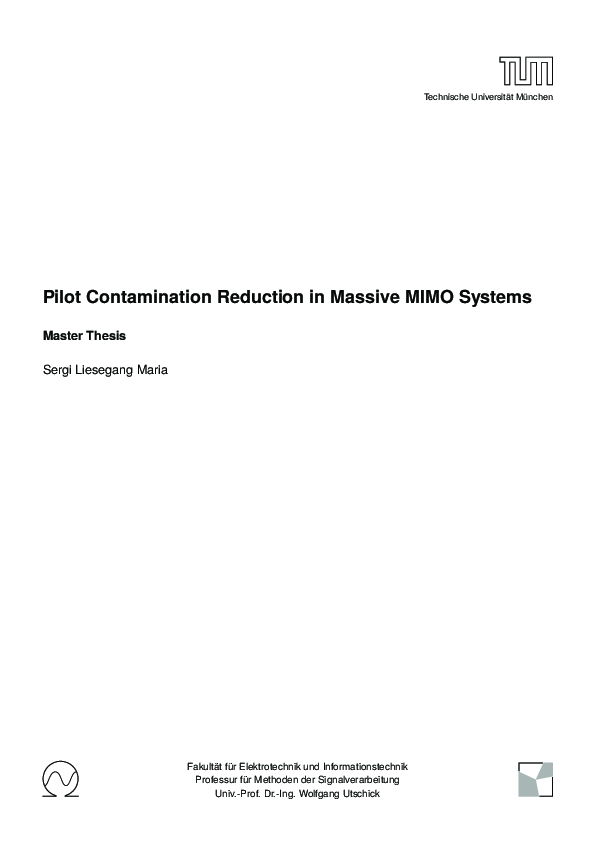 (PDF) Pilot contamination reduction in massive MIMO systems