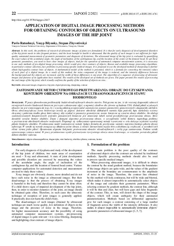 (PDF) Application of Digital Image Processing Methods for Obtaining ...