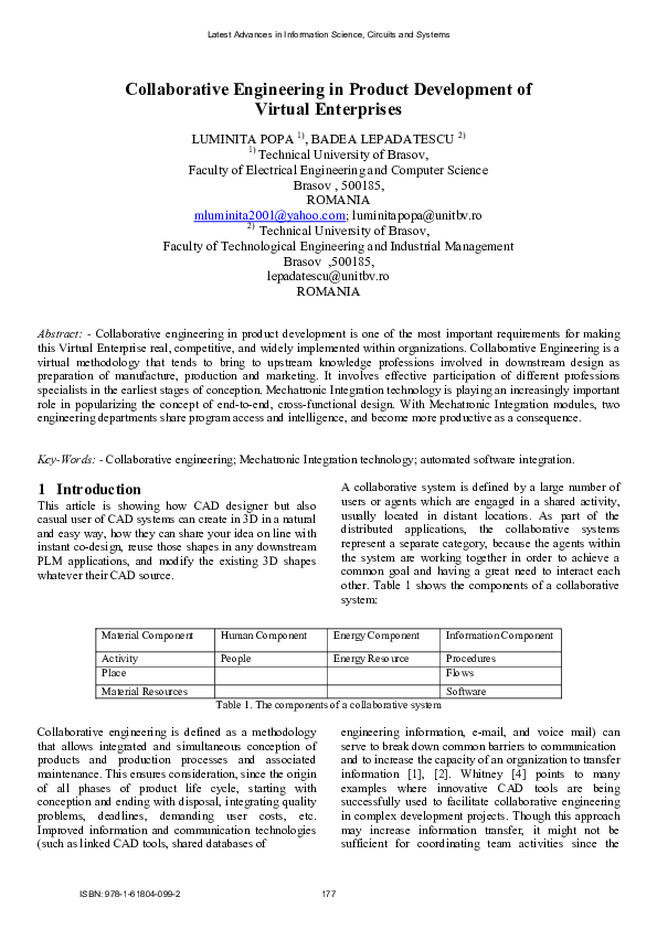 (PDF) Collaborative Engineering in Product Development of Virtual ...