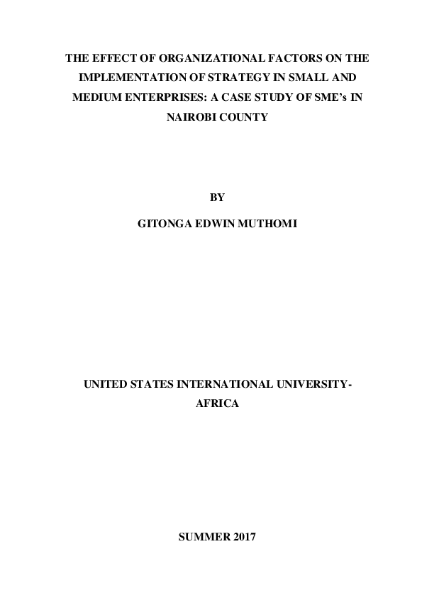(PDF) The Effect Of Organizational Factors On The Implementation Of ...