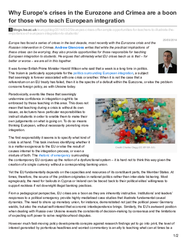 (PDF) Why Europe’s crises in the Eurozone and Crimea are a boon for ...
