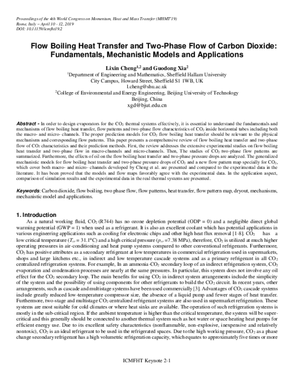(PDF) Flow Boiling Heat Transfer and Two-Phase Flow of Carbon Dioxide ...