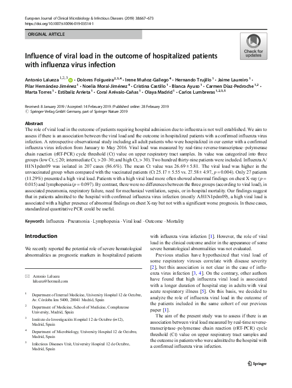 (PDF) Influence of viral load in the outcome of hospitalized patients ...