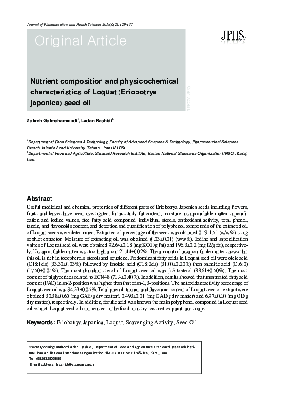 (PDF) Nutrient composition and physico-chemical characteristics of ...