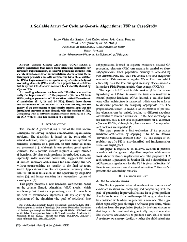 (PDF) A scalable array for Cellular Genetic Algorithms: TSP as case study