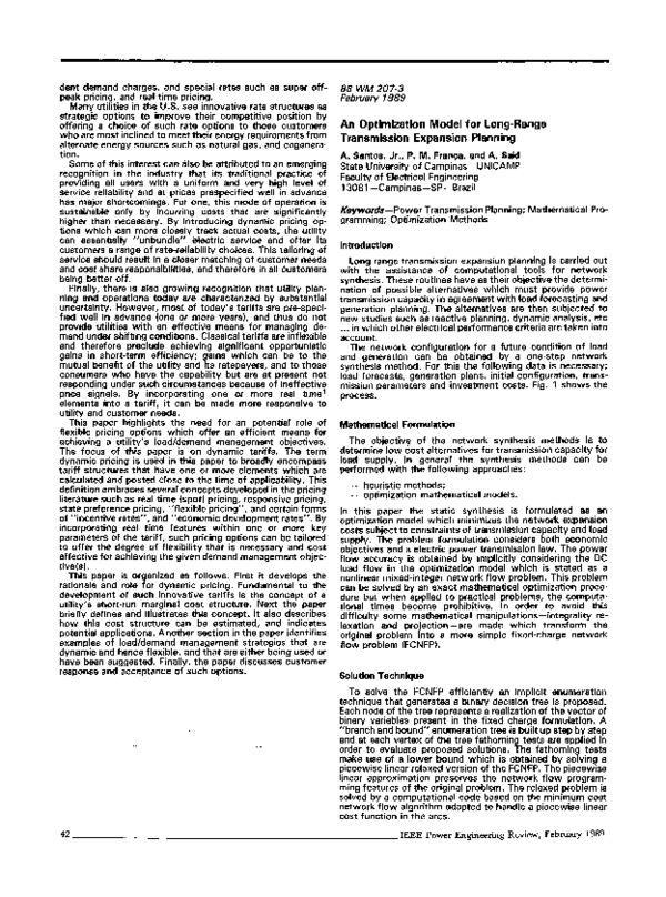 (PDF) An optimization model for long-range transmission expansion planning