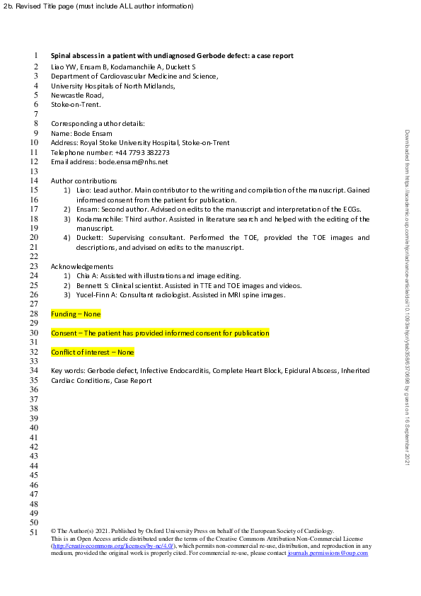 (PDF) Spinal abscess in a patient with undiagnosed gerbode defect: a ...