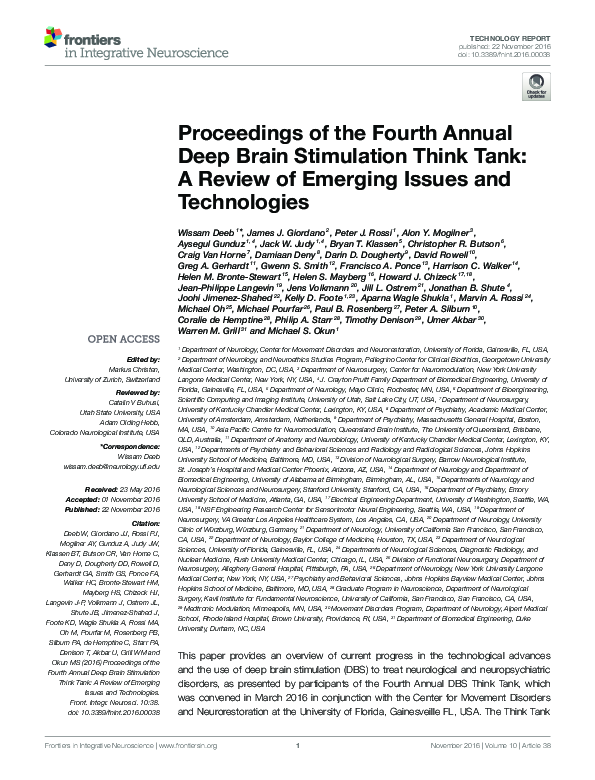 (PDF) Proceedings of the Fourth Annual Deep Brain Stimulation Think ...