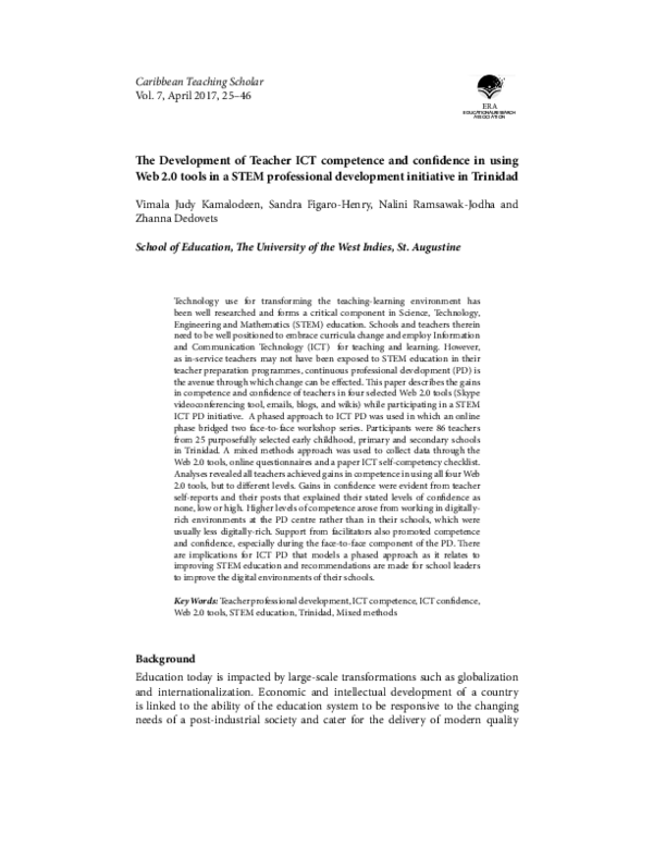 (PDF) The development of teacher ICT competence and confidence in using ...