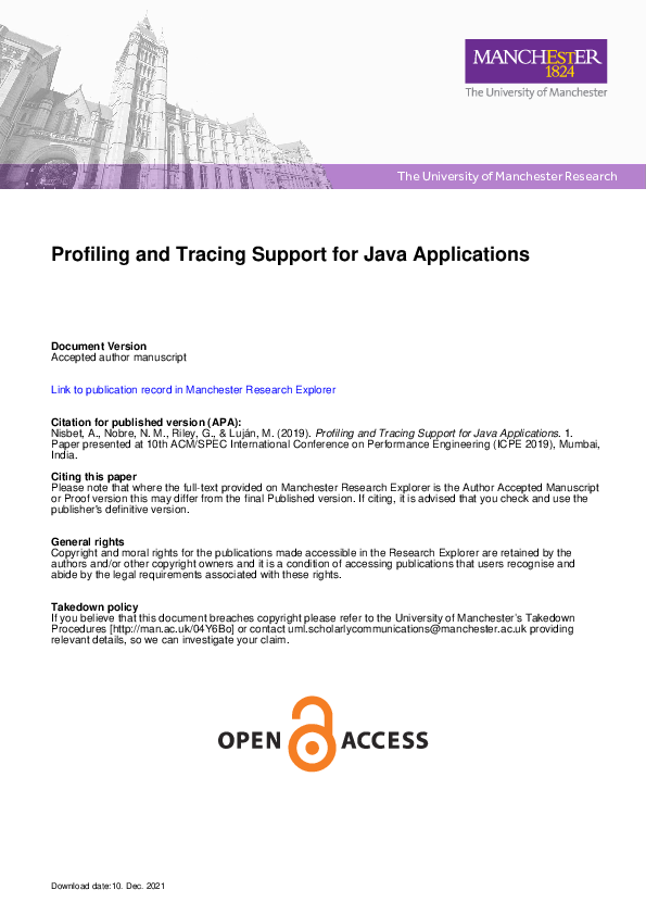 (PDF) Profiling and Tracing Support for Java Applications