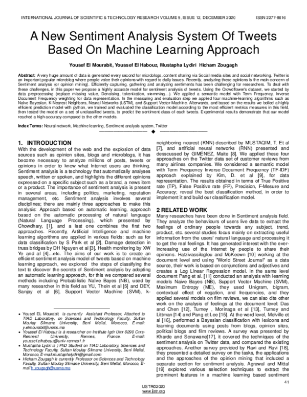 (PDF) A New Sentiment Analysis System Of Tweets Based On Machine ...