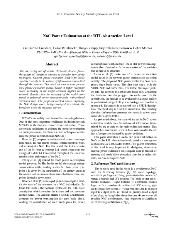 (PDF) oC Power Estimation at the RTL Abstraction Level
