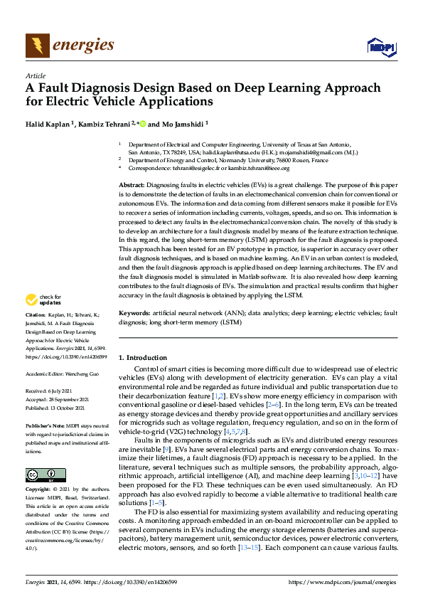 (PDF) A Fault Diagnosis Design Based on Deep Learning Approach for ...